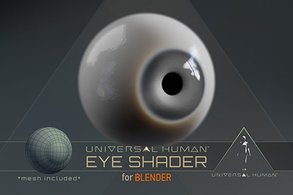 Blender三维人像眼球着色器节点预设 Universal Human Eye Shader 1.0