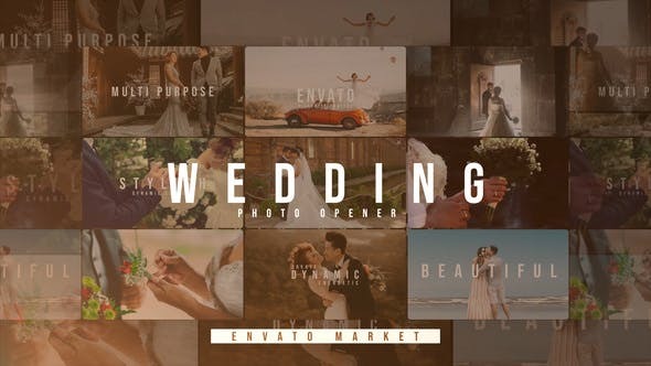 AE模板-时尚浪漫婚礼照片幻灯片动画 Wedding Slideshow