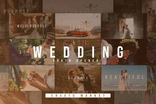 AE模板-时尚浪漫婚礼照片幻灯片动画 Wedding Slideshow
