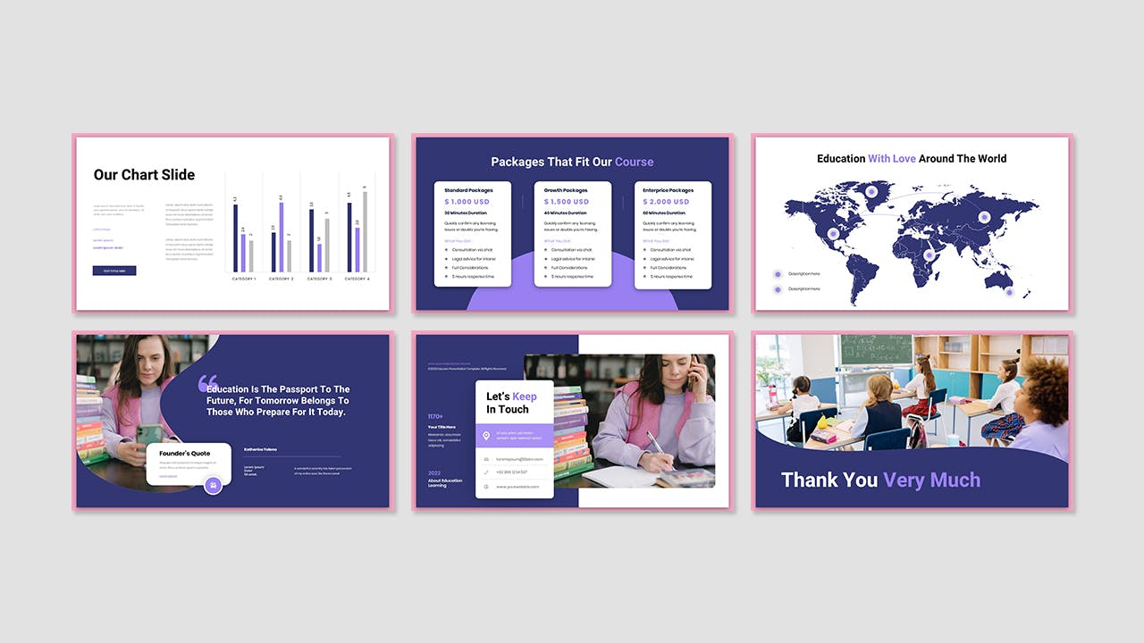 学习教育课件演示文稿PPT模板素材 Educare Education Presentation PowerPoint Template