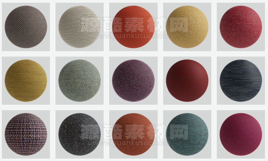 55个GSG灰猩猩织物面料贴图布料纹理贴图支持所有3D软件