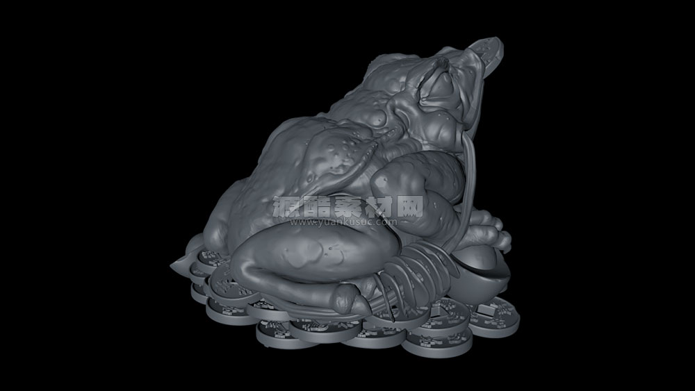 C4D模型-蟾蜍雕塑模型免费下载