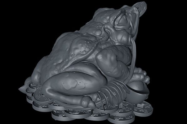C4D模型-蟾蜍雕塑模型免费下载