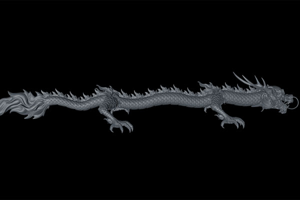 C4D模型-龙雕塑模型下载