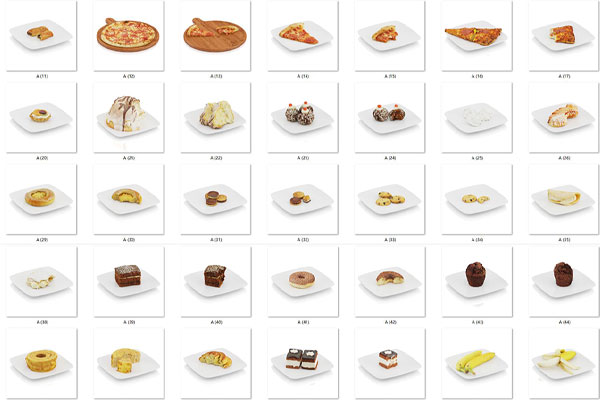 C4D81个高品质水果蛋糕披萨模型食物3D模型下载