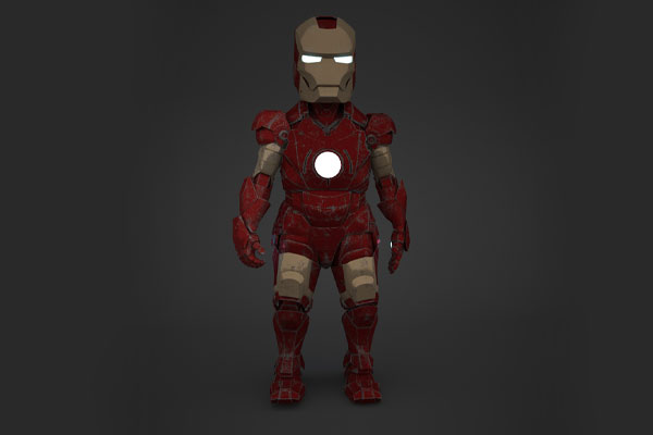 C4D工程-钢铁侠人物渲染工程钢铁侠模型下载