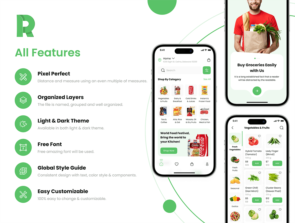 杂货店App应用程序iOS UI套件