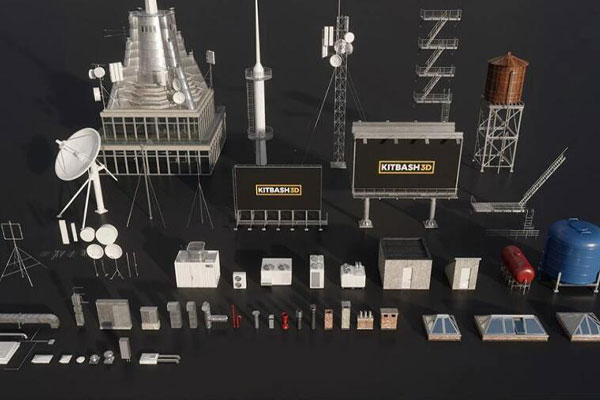 C4D20个高品质屋顶设施建筑模型下载