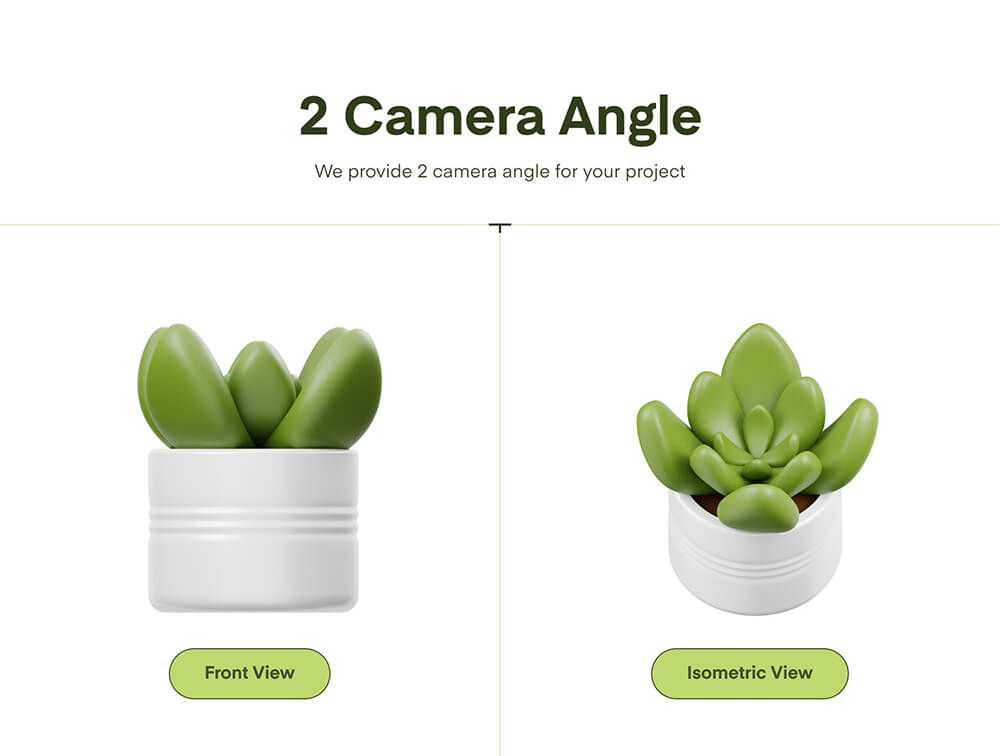 室内卡通植物3D图标模型