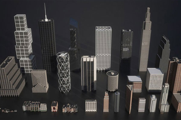 26个高品质现代摩天大楼建筑模型高楼大厦C4D模型