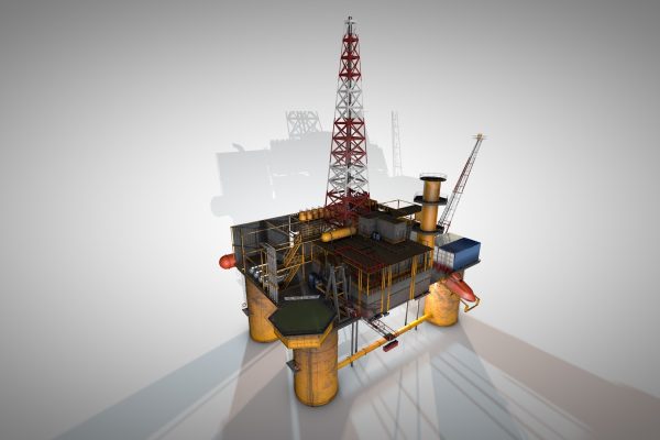 C4D模型-石油平台建筑模型