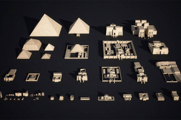 C4D30个高品质古埃及建筑模型金字塔模型下载