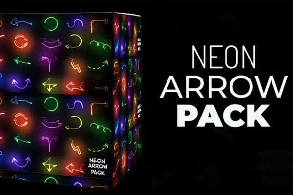 达芬奇模板-19种霓虹灯发光箭头动画 Neon Arrow Pack