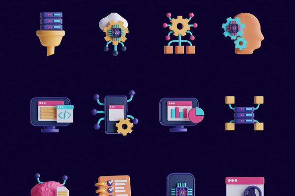 机器学习3D图标模型合集 Machine Learning 3D Icon Set