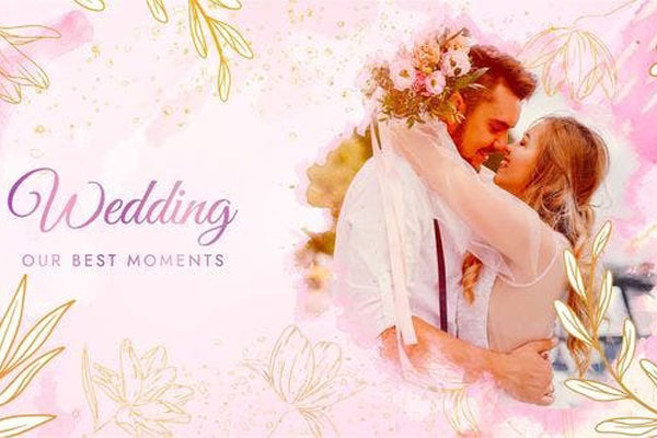 AE模板-浪漫婚礼婚纱照相册幻灯片 INK Wedding Slideshow