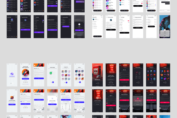 音乐播放器应用设计UI套件 Music app UI Kit