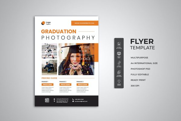 毕业派对海报模板素材 Graduation Party Flyer