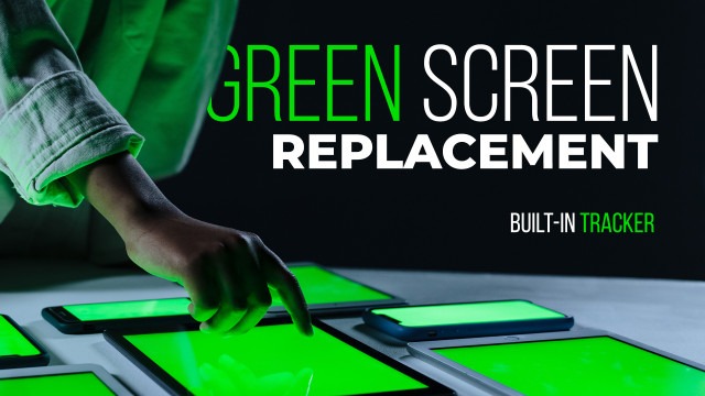 达芬奇模板-手机平板电脑屏幕绿幕背景替换模板 Green Screen Replacement