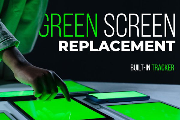 达芬奇模板-手机平板电脑屏幕绿幕背景替换模板 Green Screen Replacement