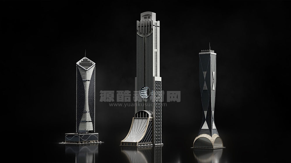 迪拜现代城市建筑模型迪拜高楼地标建筑3D模型合集 Kitbash3D Neo Dubai