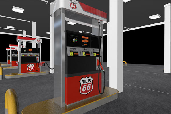 C4D模型-加油站模型