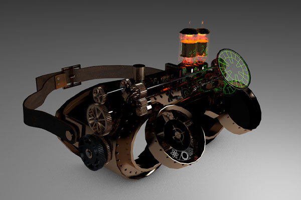 C4D赛博朋克护目镜模型下载