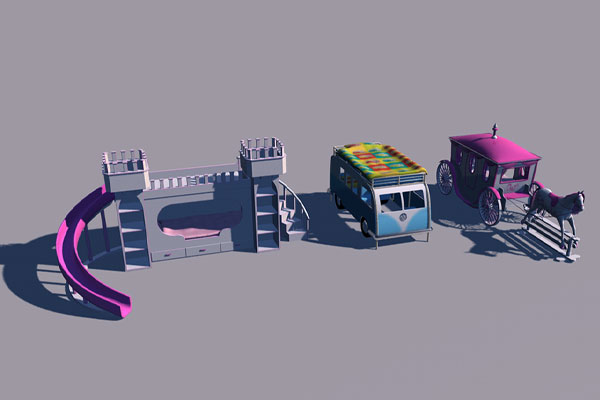 卡通游乐园设施模型C4D模型免费下载