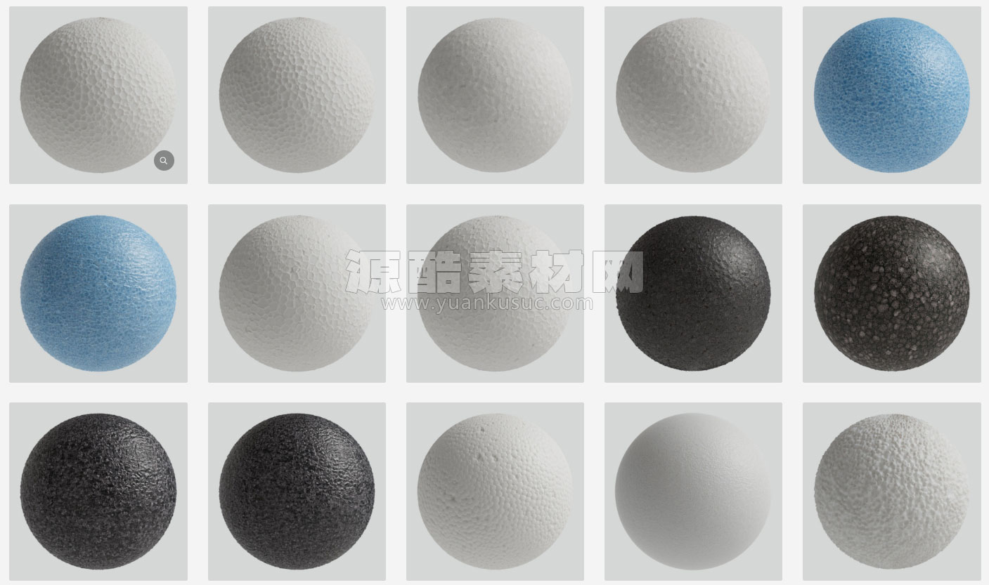 GSG灰猩猩15种逼真的泡沫塑料聚苯乙烯材料贴图 Material Polystyrene