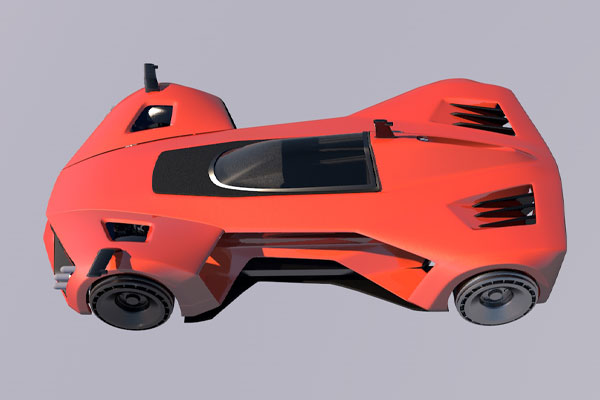 C4D红色超级跑车模型交通工具模型C4D模型素材下载