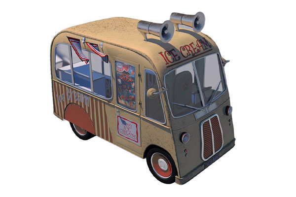C4D冰淇淋车模型C4D模型下载