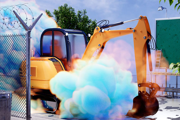 C4D工程-挖掘机场景渲染工程挖掘机模型