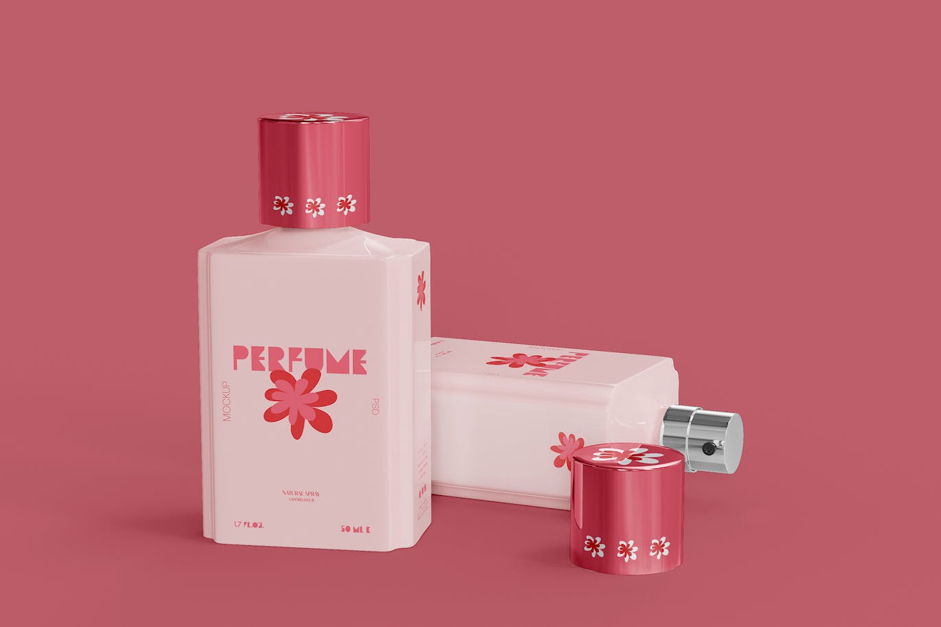 香水瓶外观包装展示样机图 Perfume Mockup