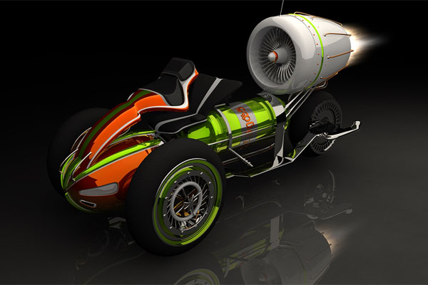 高精度超音速光波超级动力汽车模型C4D模型素材