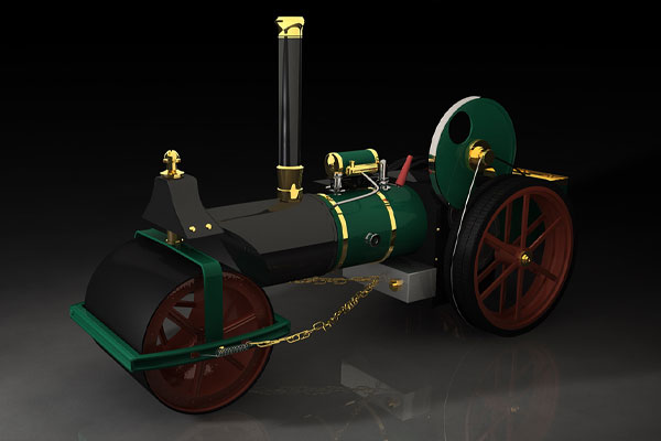 蒸汽压路机模型C4D模型下载