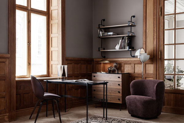 C4D中式书房场景工程室内场景模型家具模型下载