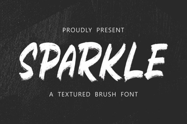 时尚设计纹理笔刷英文字体素材 Sparkle – Textured Brush Font