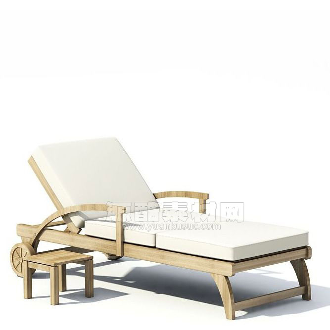 C4D木质躺椅模型休闲椅模型下载