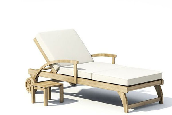 C4D木质躺椅模型休闲椅模型下载