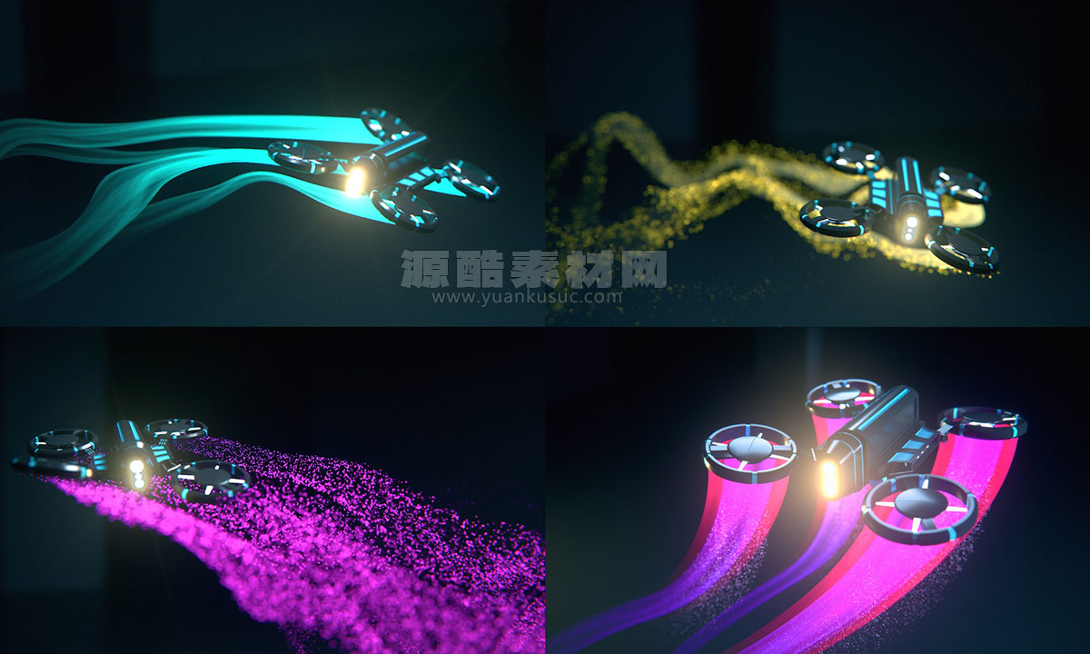 C4D OC光线拖尾车位灯预设 Light Trails in Octane