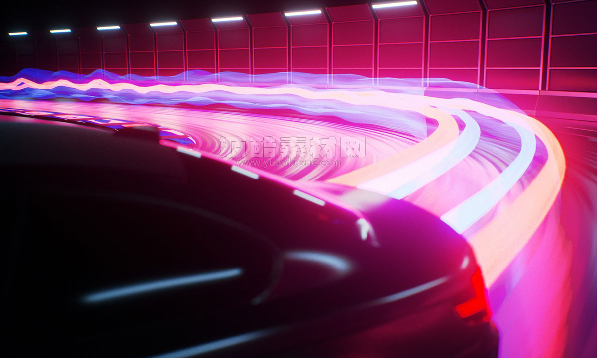 C4D OC光线拖尾车位灯预设 Light Trails in Octane