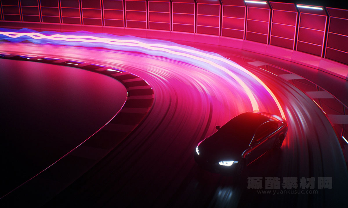 C4D OC光线拖尾车位灯预设 Light Trails in Octane