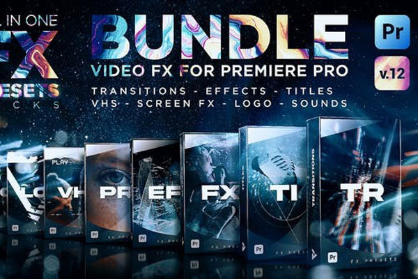 PR模板-1500种专业视频转场预设调色音效素材合集包 FX Presets Bundle v12