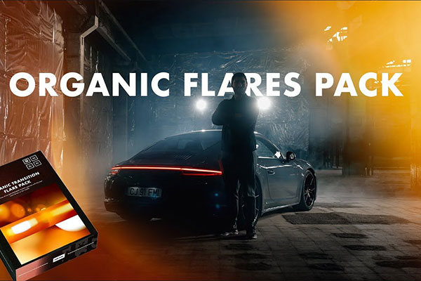 视频素材-50个金色有机镜头光晕耀斑光效叠加素材 Organic Transition Golden Flares