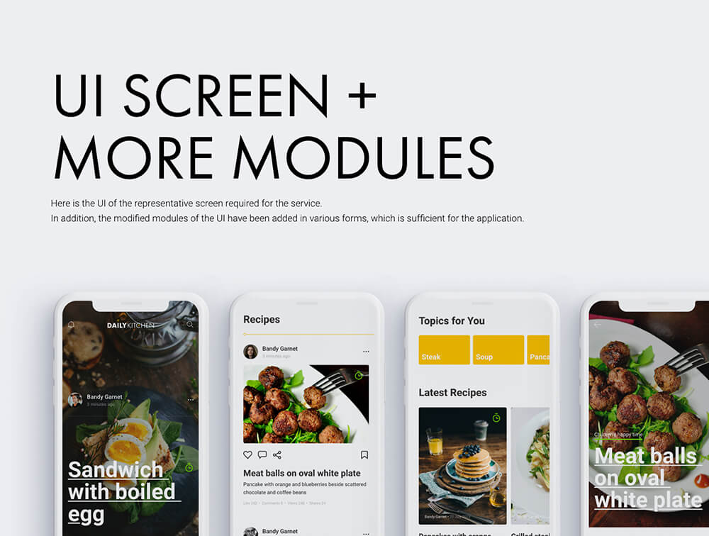 日常厨房食谱App应用iOS UI套件
