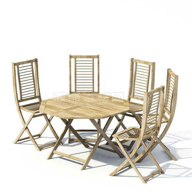 C4D家具模型-菱形餐桌模型木椅模型