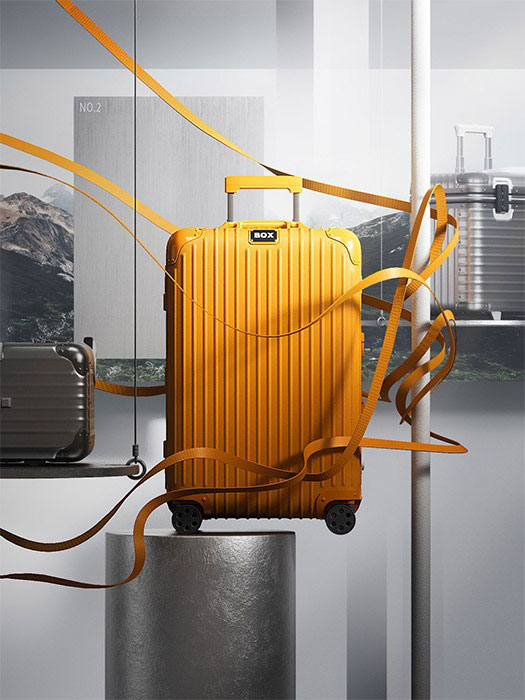 C4D工程-Box旅行箱产品渲染工程Box行李箱模型