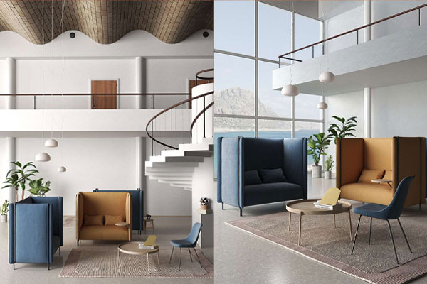 C4D工程-复式公寓室内场景工程沙发模型旋转楼梯模型