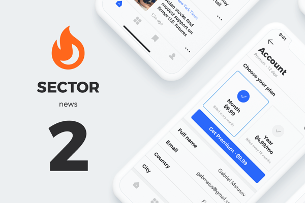 新闻资讯App应用程序UI模板 Sector UI Kit News