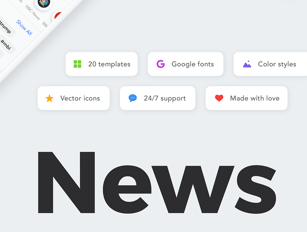 新闻资讯App应用程序UI模板