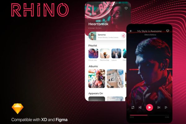 音乐播放器平台App UI套件